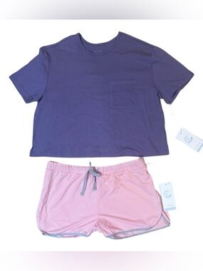 Calme my Johnny Was Sleep set with Purple Small Tee & Medium Pink Shorts NWT